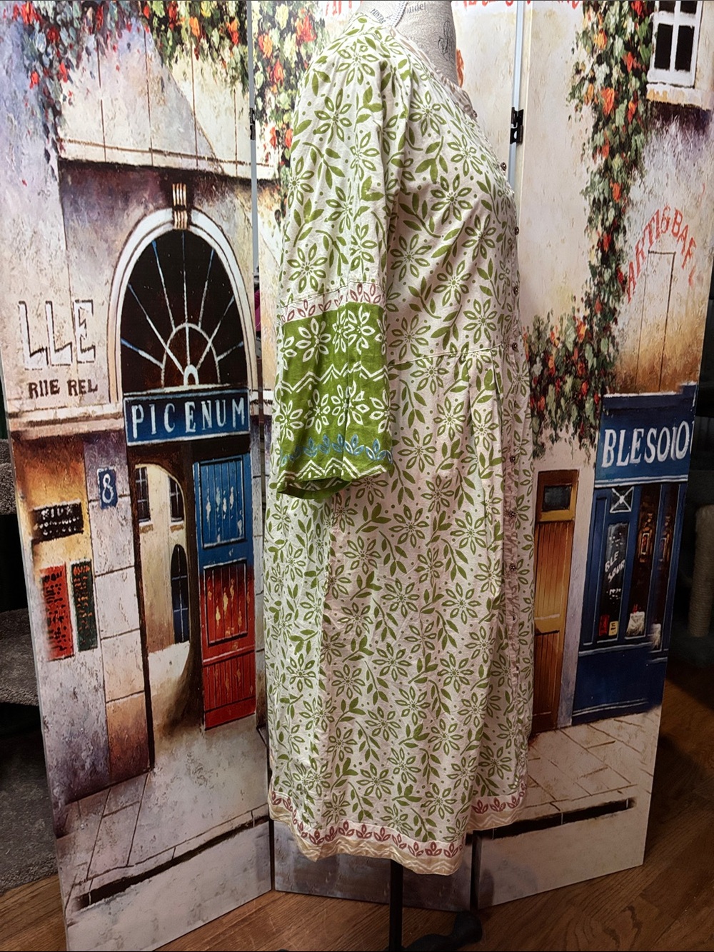 Gudrun Sjoden Woven "Kauri" Dress, Kiwi, Size Medium - Picture 6 of 10